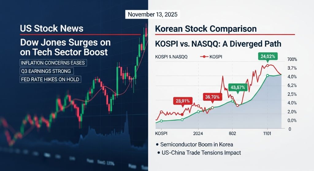 최신 미국 주식 뉴스 및 한국 주식 비교 (2025년 11월 13일) 2 최신 미국 주식 뉴스 및 한국 주식 비교 (2025년 11월 13일)