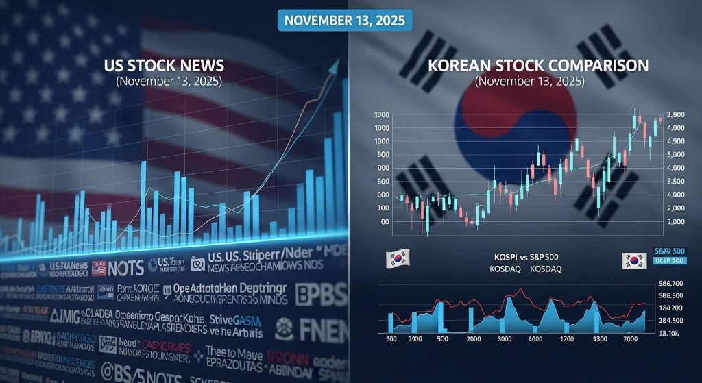 최신 미국 주식 뉴스 및 한국 주식 비교 (2025년 11월 13일)