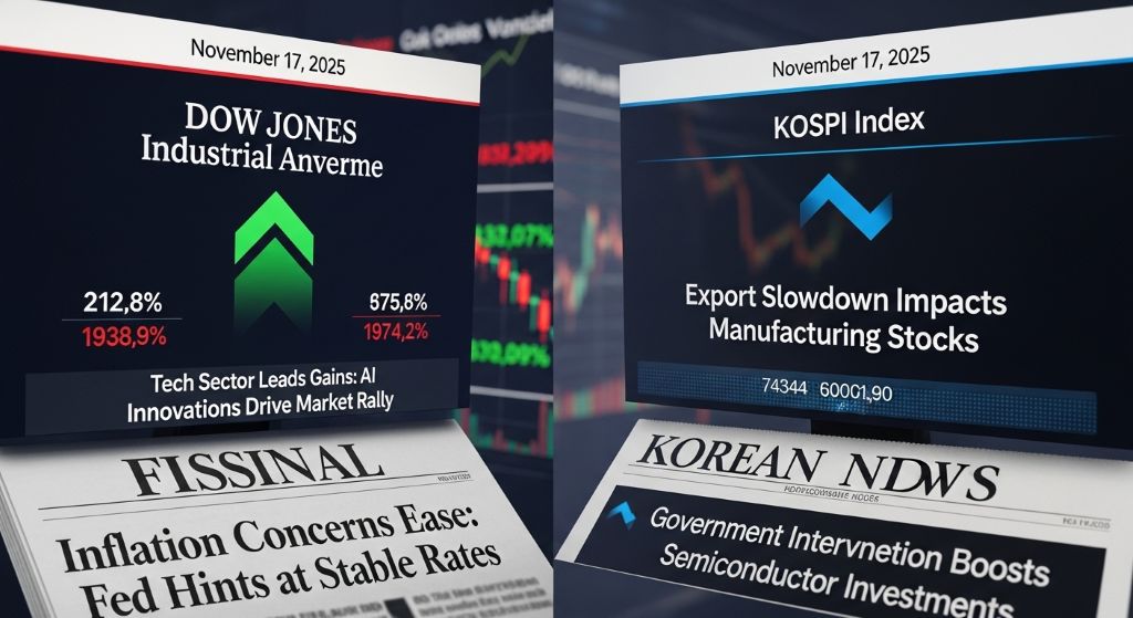 최신 미국 주식 뉴스 및 한국 주식 비교 (2025년 11월 17일)