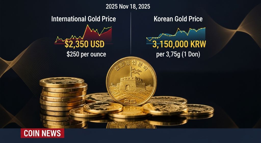 코인 뉴스 및 국제 금 시세와 한국 금 시세 비교 (2025년 11월 18일 기준)