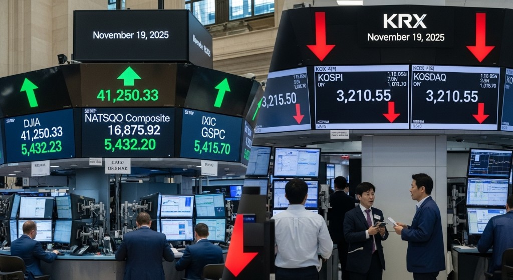 미국 주식 시장 vs. 한국 주식 시장 비교 (2025년 11월 19일 기준) 2 미국 주식 시장 vs. 한국 주식 시장 비교 (2025년 11월 19일 기준)