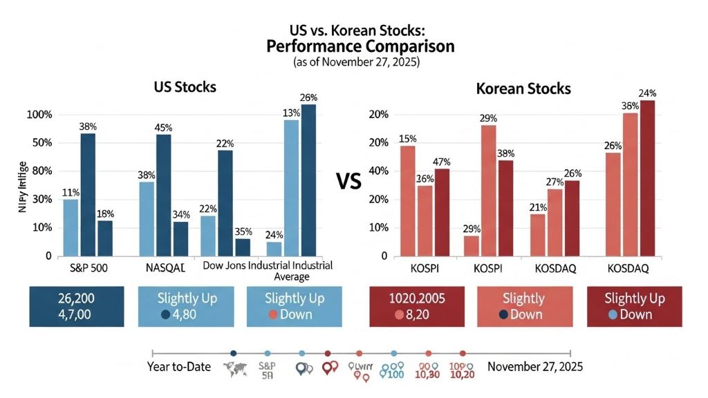 미국 주식 뉴스와 한국 주식 비교 (2025년 11월 27일 기준)