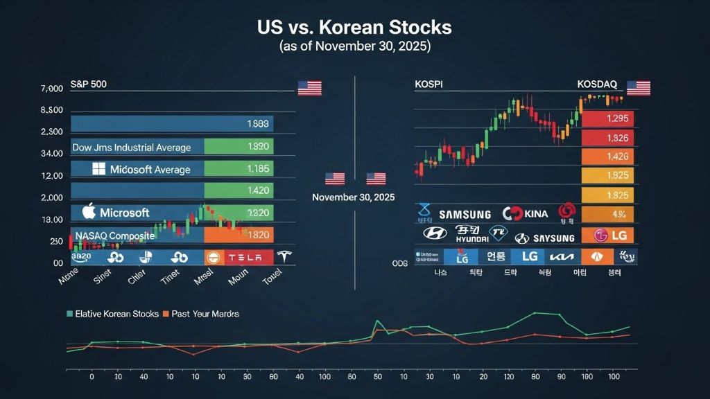 미국 주식 뉴스와 한국 주식 비교 (2025년 11월 30일 기준)
