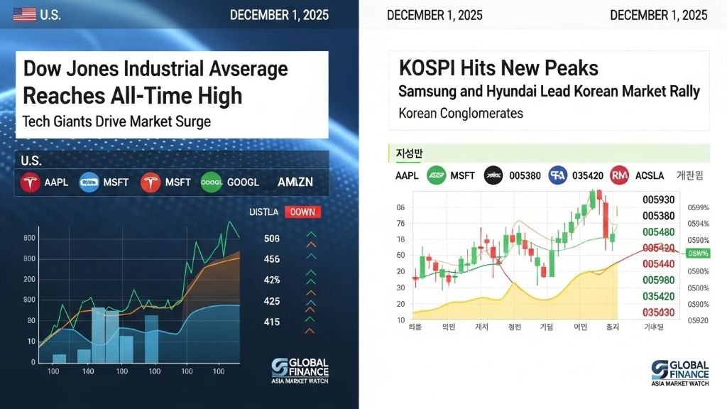 미국 주식 뉴스와 한국 주식 비교 (2025년 12월 1일 기준)
