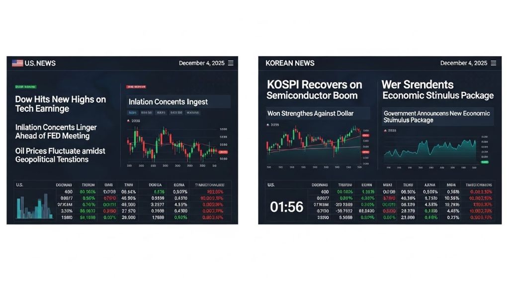 미국 주식 뉴스와 한국 주식 비교 (2025년 12월 4일 기준)