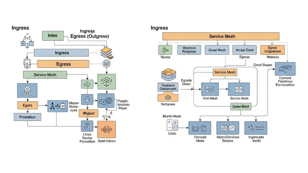 msa 아키텍처에서 인그레스, 아웃그레스, 서비스메쉬의 기능과 구축 방법