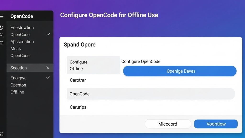 opencode 로 오프라인 사용방법