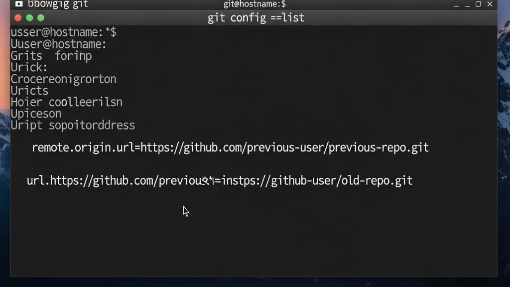 git config --list 명령시 이전 레포지토리 주소 나오는 경우