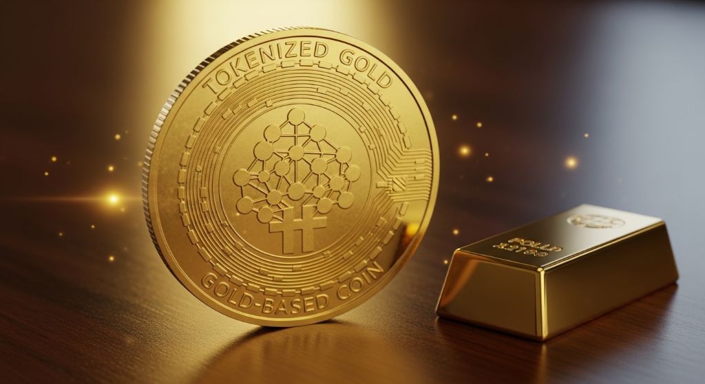 블록체인에서 말하는 ‘금’은 보통 **실물 금을 블록체인 토큰으로 만든 것(토큰화 금, 금 기반 코인)