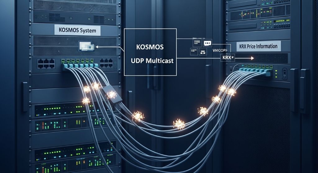 KRX(한국거래소) 시세 정보는 보통 코스콤(Koscom)의 KOSMOS 시스템을 통해 UDP Multicast 방식 수신방법