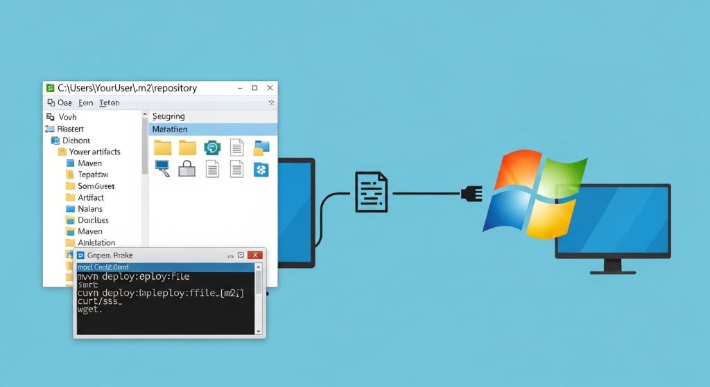 폐쇄망 환경에서 윈도우 PC에 있는 로컬 메이븐 저장소(~/.m2/repository)를 새로 구축한 Nexus Repository로 일괄 업로드하는 방법