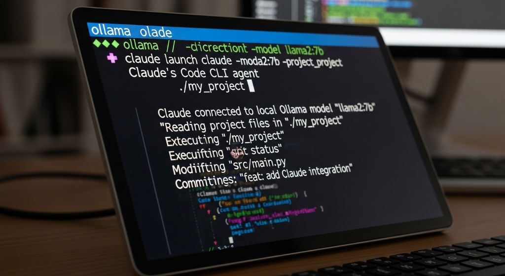 ollama launch claude를 사용하면 Anthropic의 Claude Code CLI(터미널 기반 에이전트)를 로컬 Ollama 모델(또는 Ollama Cloud 모델)과 연결해 프로젝트 내 파일 읽기/수정/실행