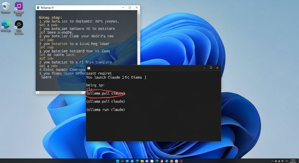Windows 11에서 ollama launch claude 사용법