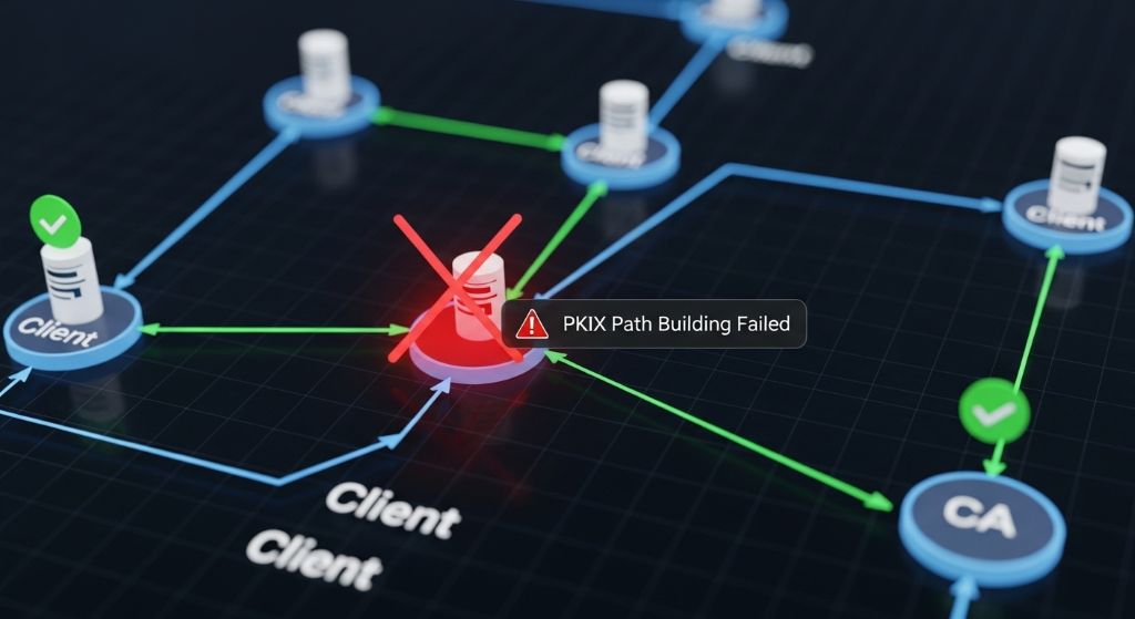 인터넷이 가능한 환경임에도 불구하고 PKIX path building failed 오류처리 방안