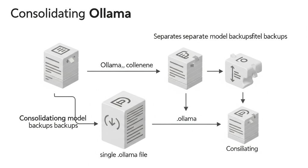 ollama 모델 각각백업 받은 것을 하나의 .ollama 에 함께올리는 방법