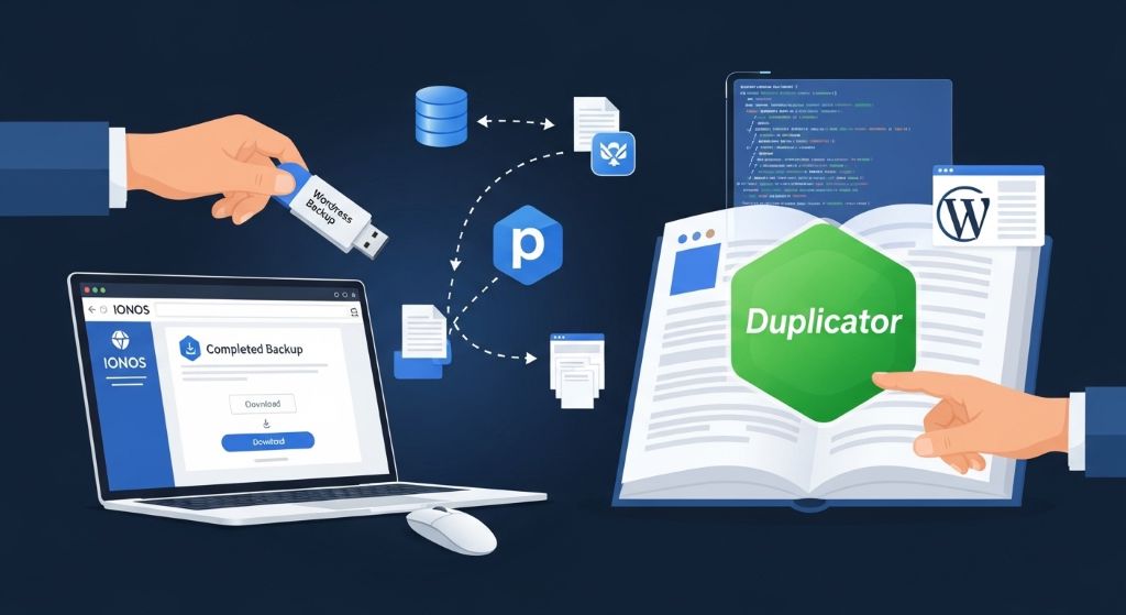 IONOS에서 WordPress 백업 후 이전은 플러그인(Duplicator 등)이나 수동 방식으로 진행