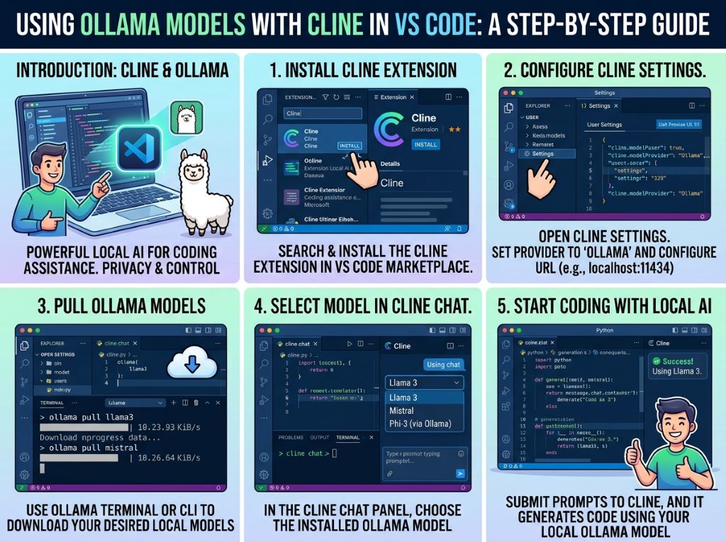 VS Code에서 cline 을 사용하여 ollama의 model을 사용하는 방법